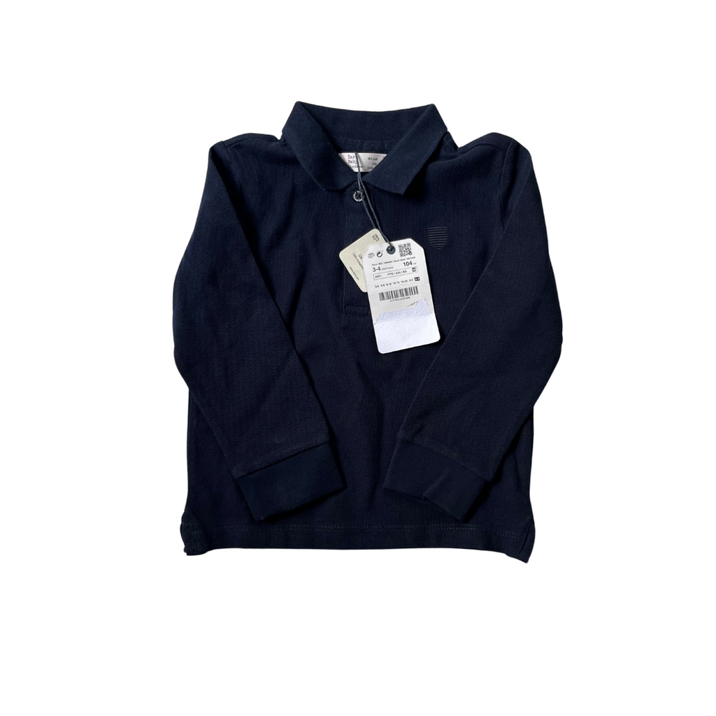 ZARA Navy Long-sleeves Polo Shirt (3-4 years) | Brand New |