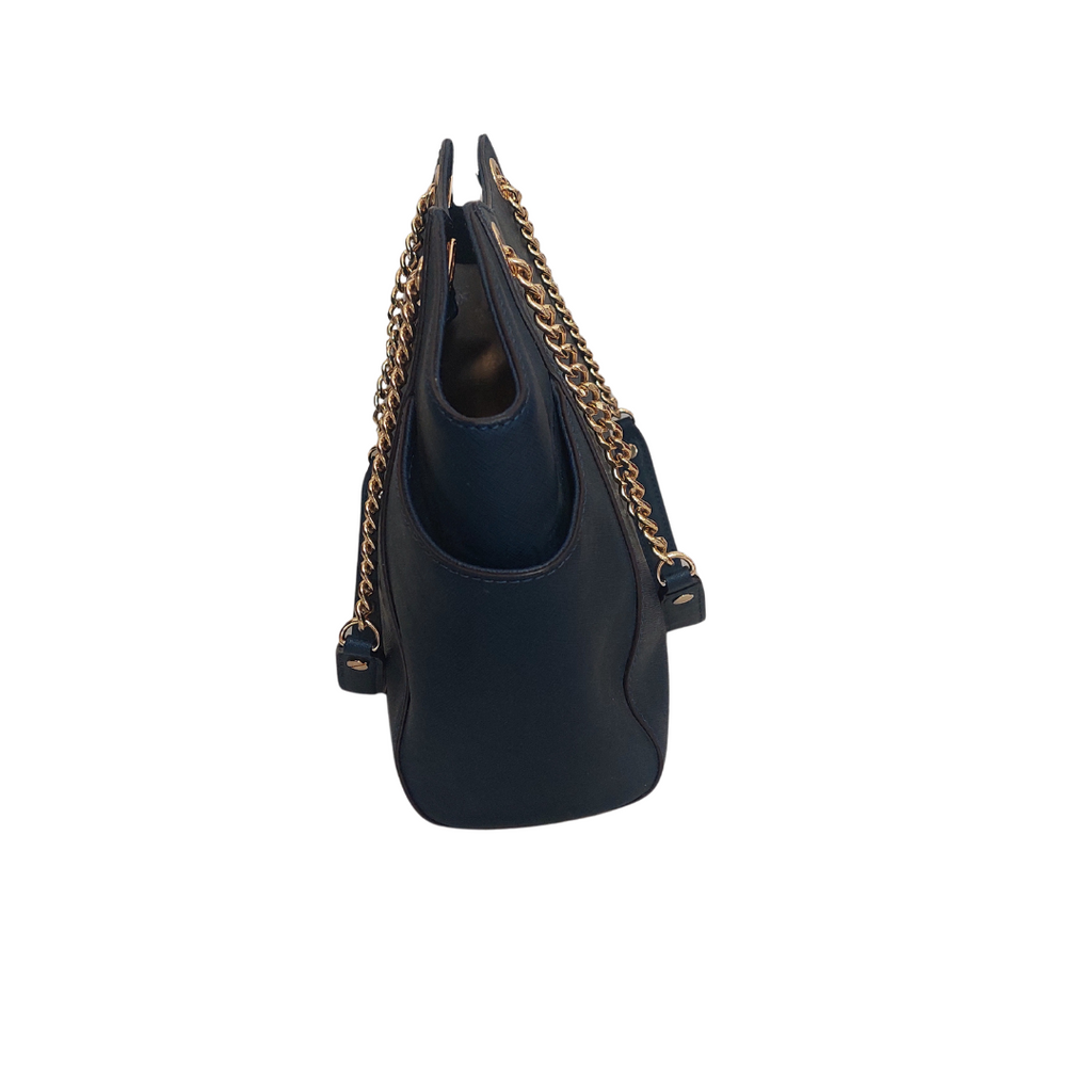 Michael Kors Navy Leather Chain Shoulder Bag | Pre Loved |