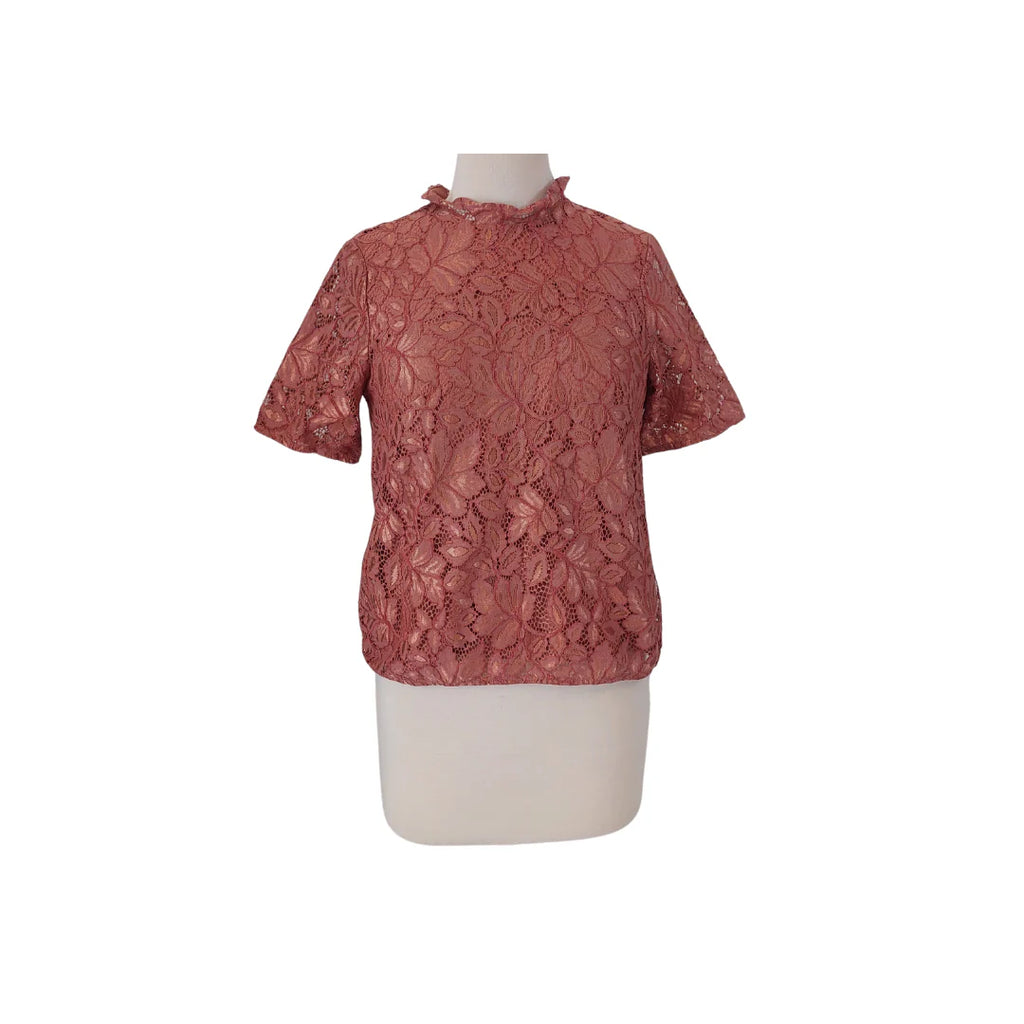 H&M Peach Bronze Lace Blouse | Gently Used |