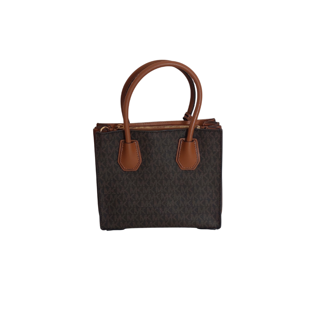 Michael Kors Brown Signature Coated Canvas & Leather Small Mercer Tote Bag | Pre Loved |