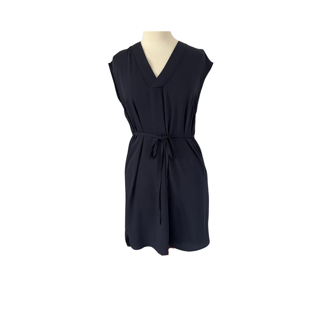 H&M Navy Sleeveless Belted Dress | Gently Used |