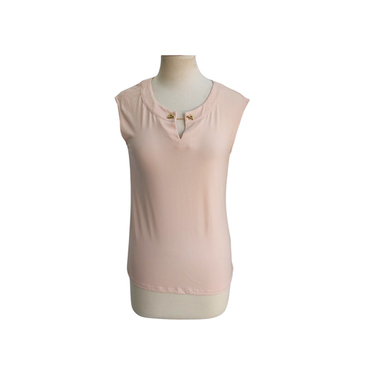 Calvin Klein Soft Blush Keyhole Top | Brand New |