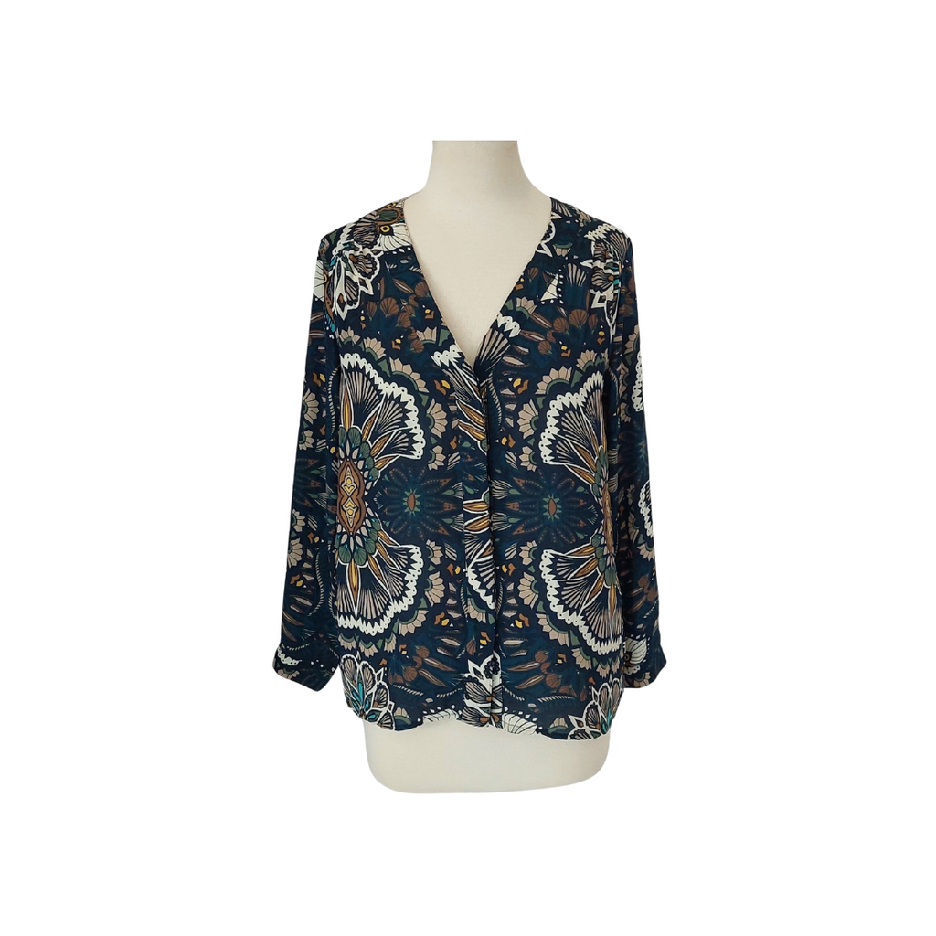 H&M Blue Printed Button Down Shirt | Pre Loved |