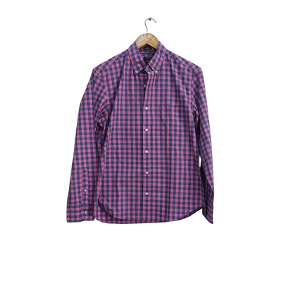 J.Crew Men's Pink and Navy Gingham Shirt | Brand New |