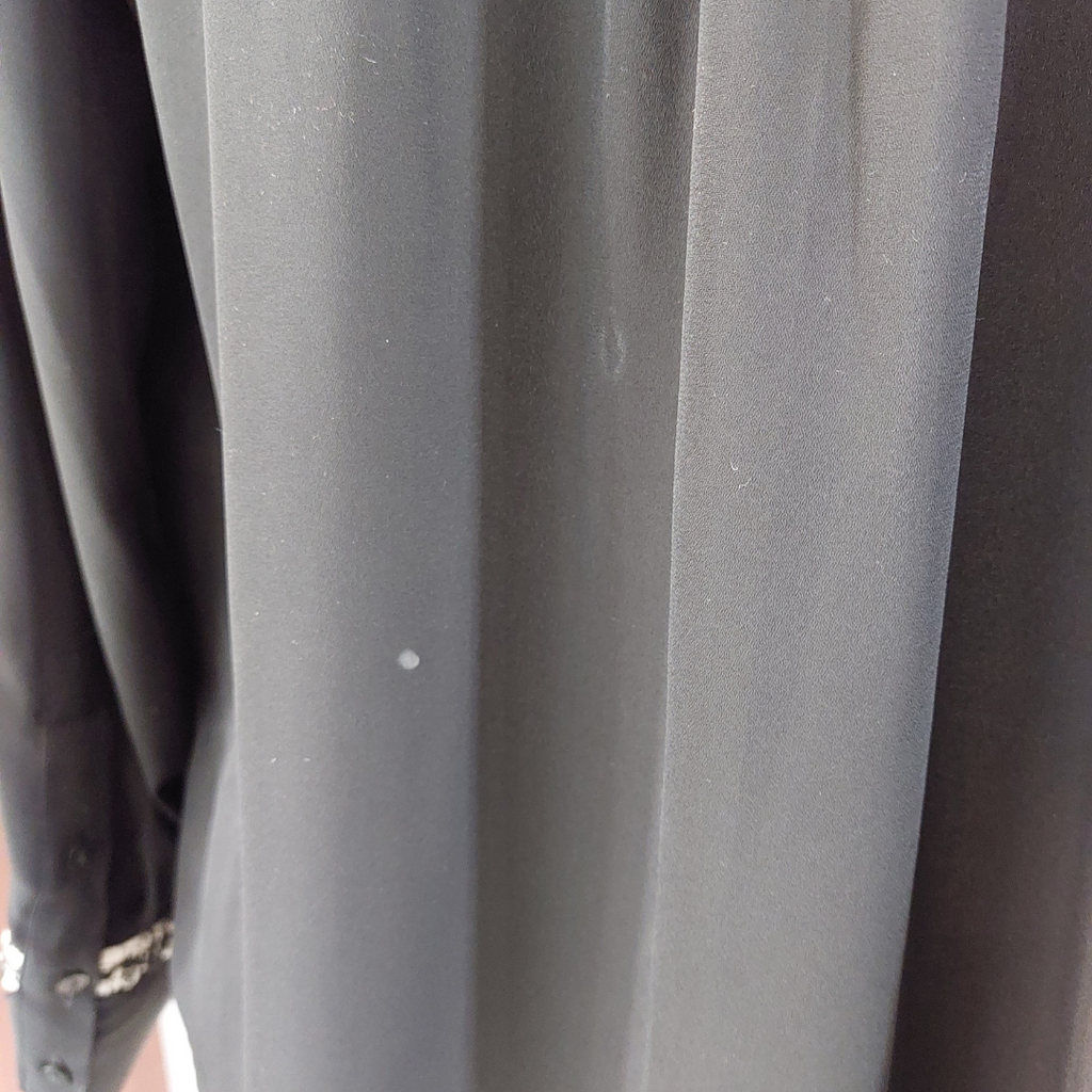 ZARA Black Chiffon & Tweed Collared Shirt | Pre Loved |