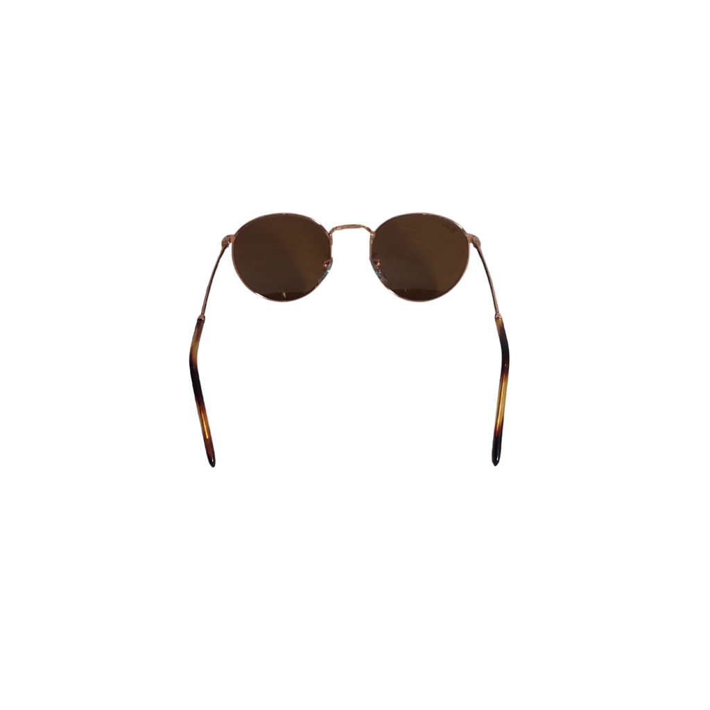 Ray-Ban Rose Gold & Brown RB3637 Round Metal Frame Sunglasses | Like New |