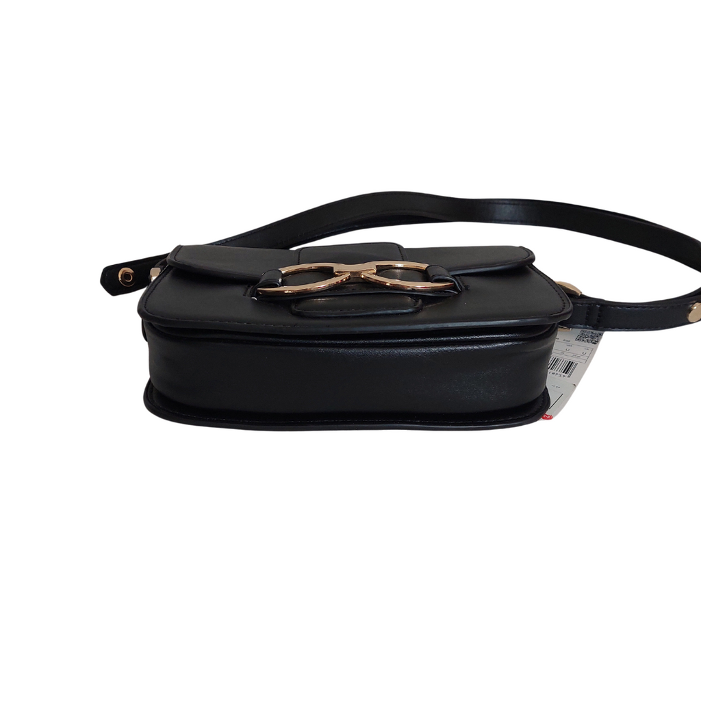 Mango Black Faux Leather Adjustable Shoulder Bag | Brand New |