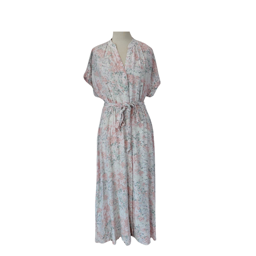 H&M White & Pink Floral Short-sleeves Dress | Pre Loved |