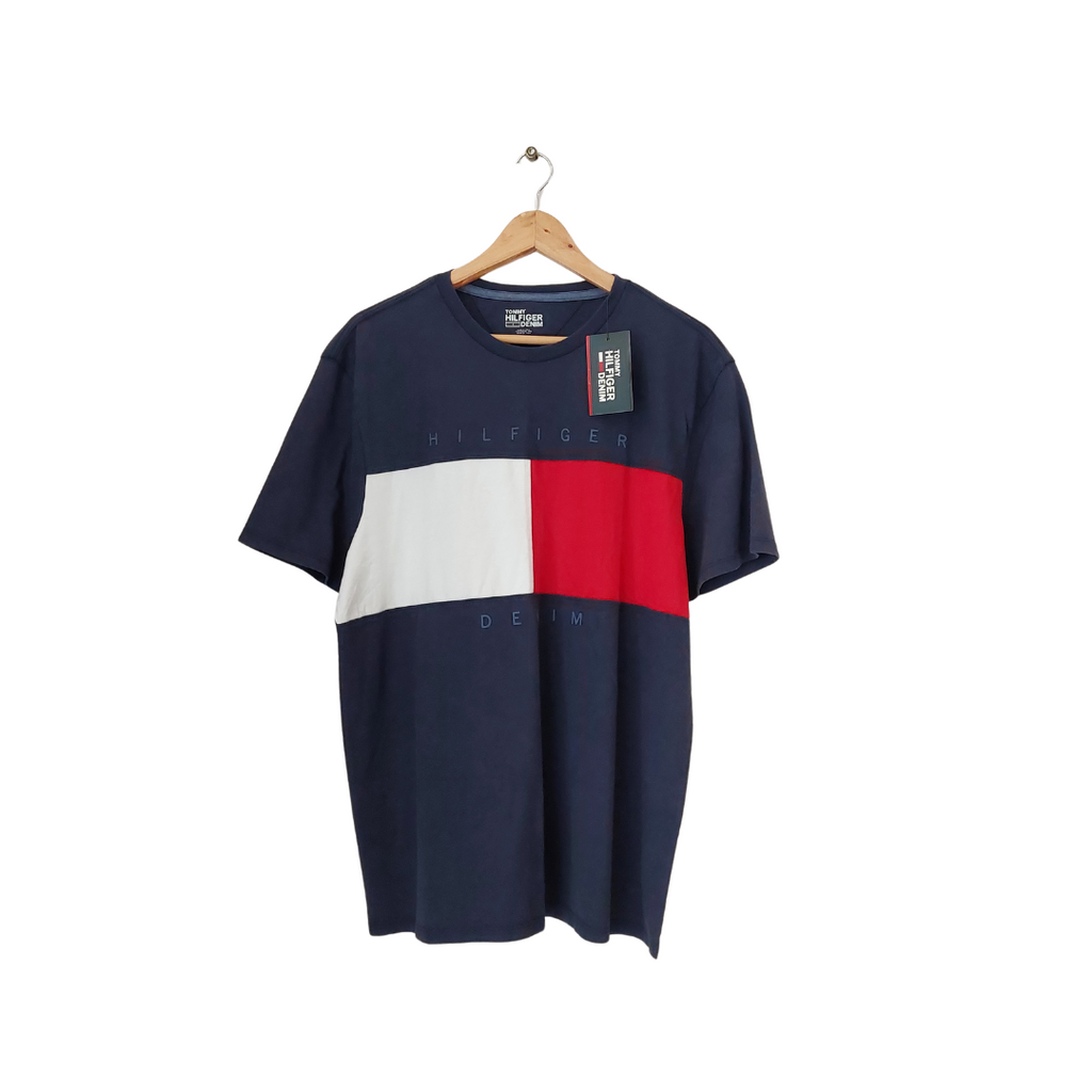 Tommy Hilfiger Navy Logo Men's T-Shirt | Brand New |