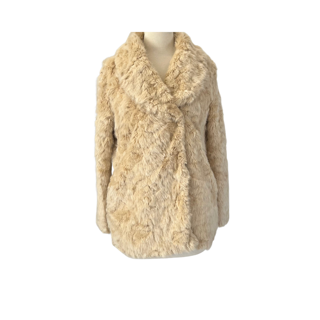 ZARA Beige Faux Fur Jacket | Gently Used |