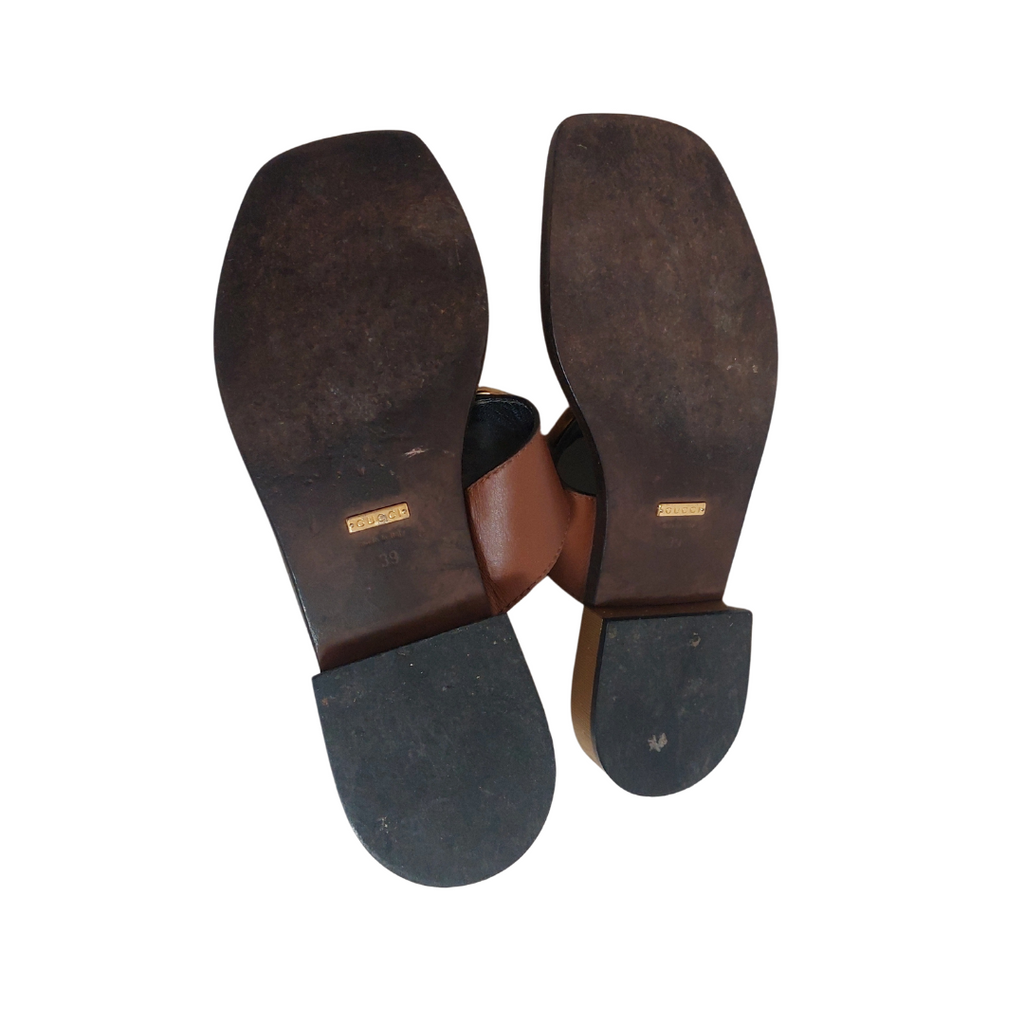 Gucci Lifford Calfskin GG Marmont Thong Sandals | Pre Loved |