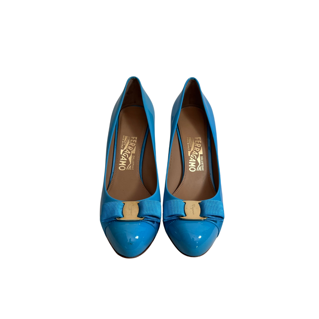 Salvatore Ferragamo Electric Blue PIMPA Pumps | Pre Loved |