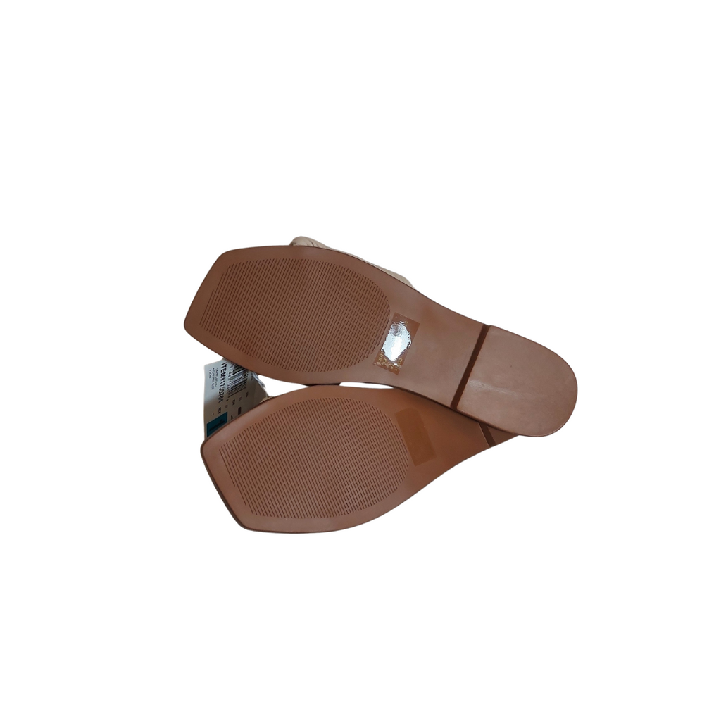 Steve Madden Bone Cross Textured LIMITT Leatherette Sandals | Brand New |