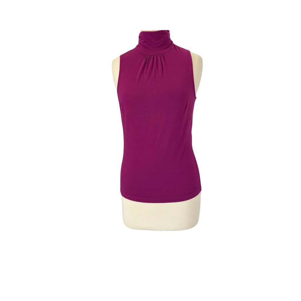 Valerie Stevens Magenta Mock Neck Sleeveless Top | Gently Used |