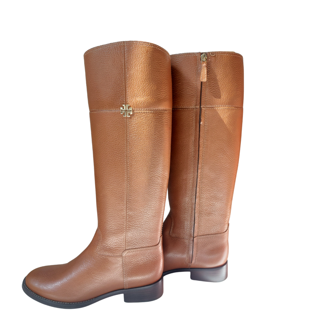 Tory Burch Rustic Brown Leather Jolie Riding Boots | Brand New |