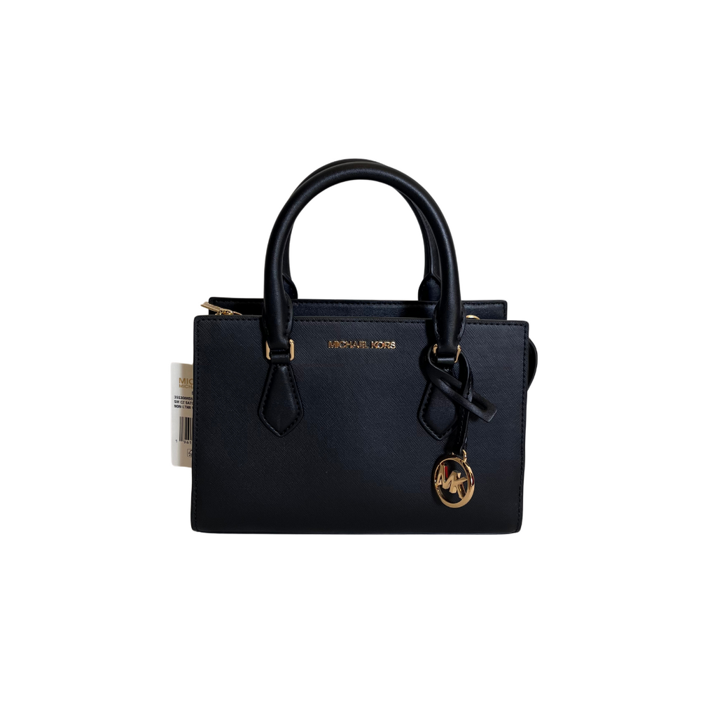 Michael Kors Black Vegan Leather Small Sheila Satchel | Brand New |