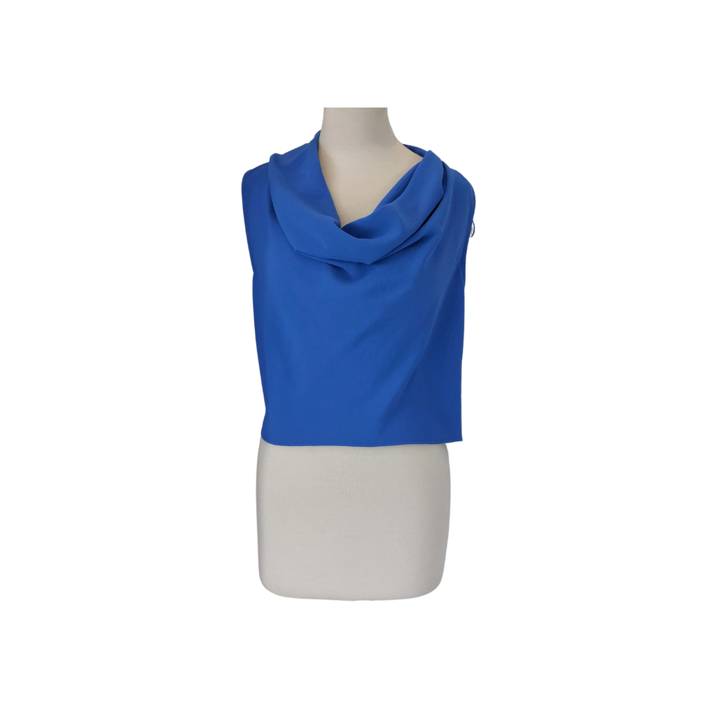 Zara Blue Cowl Neck Sleeveless Top | Like New |