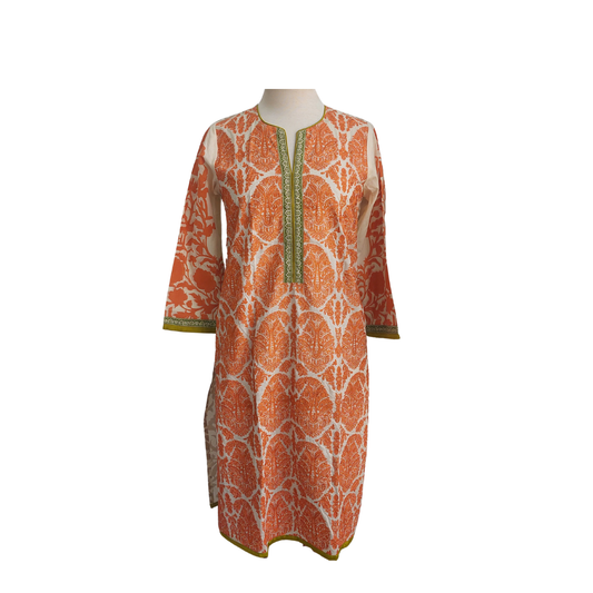 Sana Safinaz Beige And Orange Kurta | Brand New |