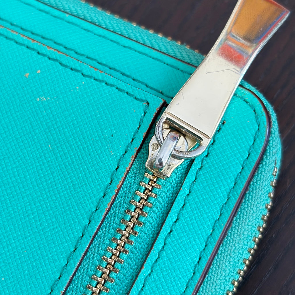 Kate Spade Green Cobble Hill Lacey Zip Around Wallet | Pre Loved |