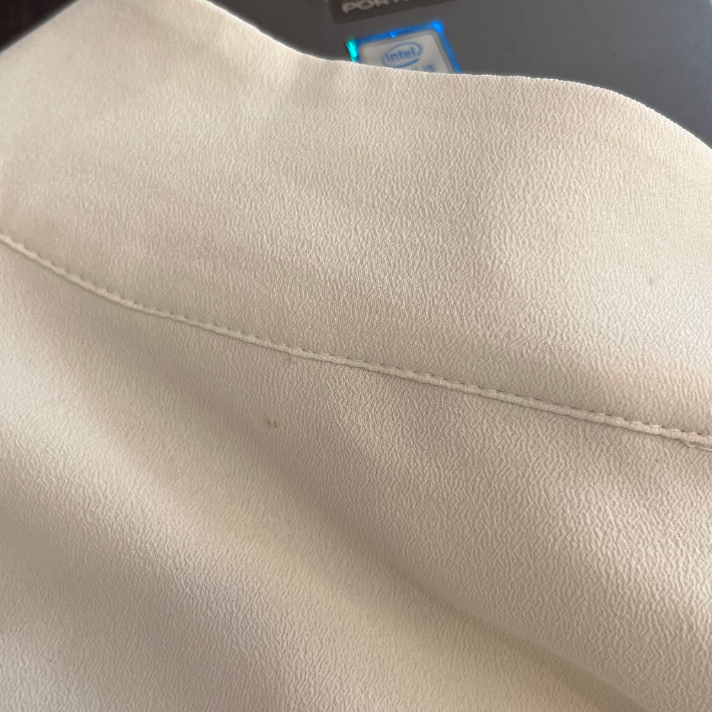 H&M Off-White High-collar Button-down Shirt | Pre Loved |