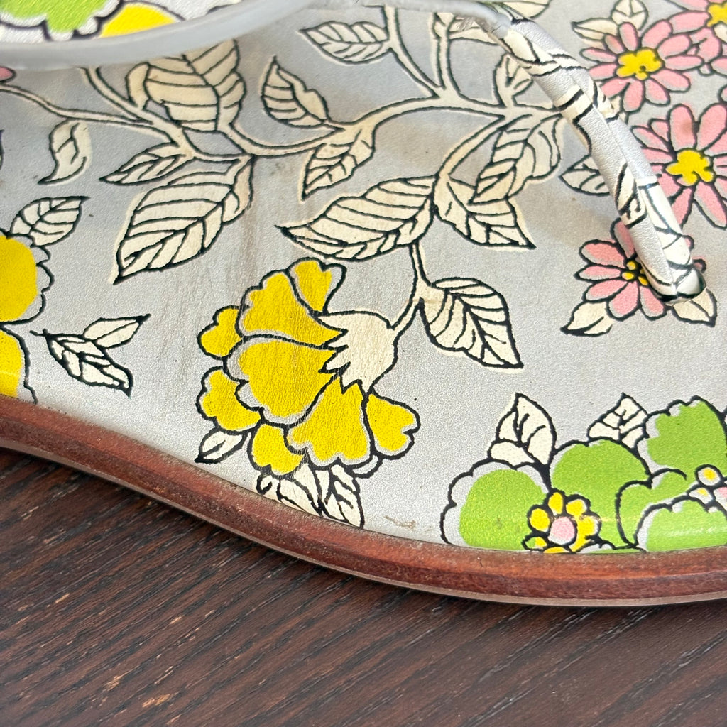 Tory Burch Floral Printed Leather 'Miller' Sandals | Gently Used |