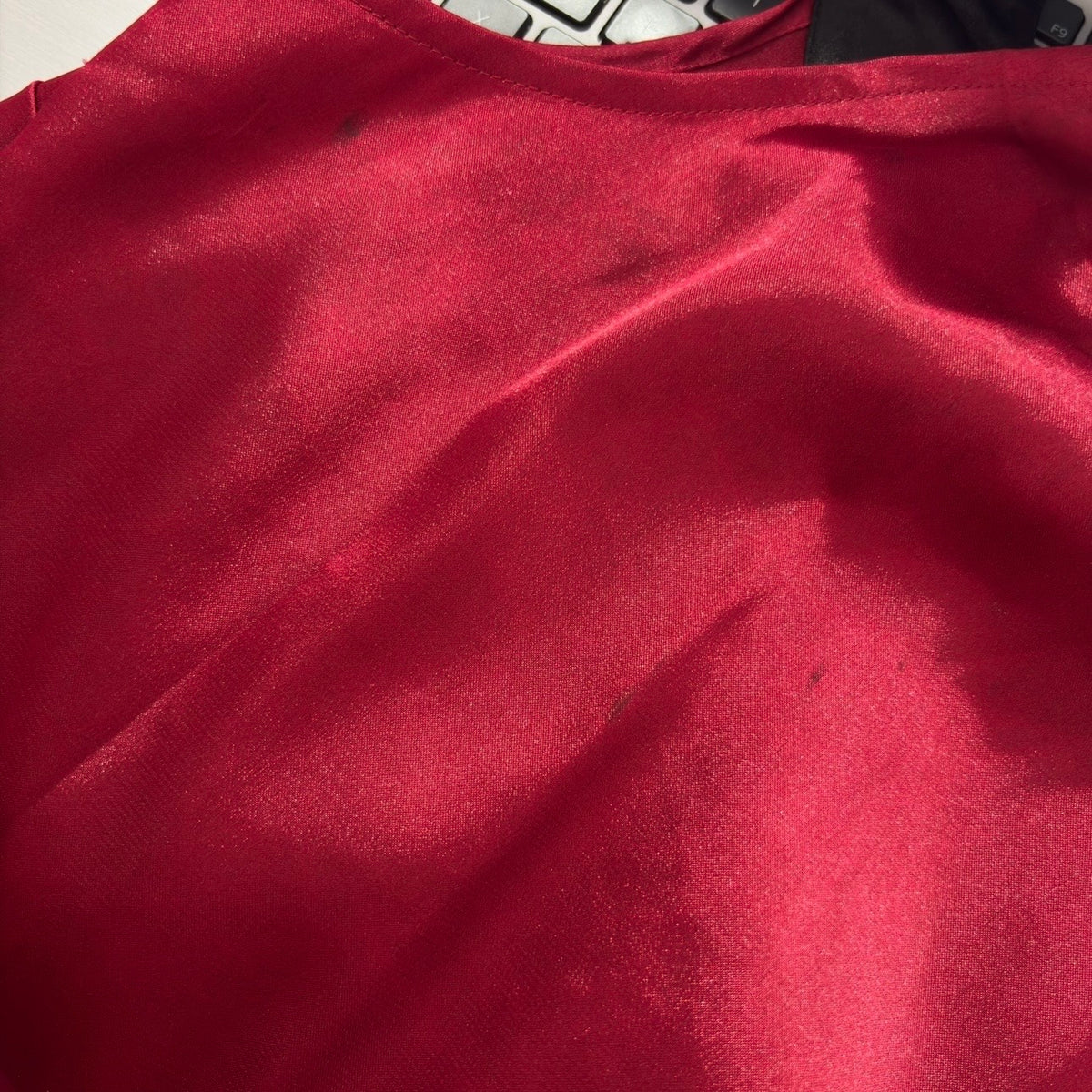 Guess Red & Black Satin Sleeveless Top | Pre Loved |