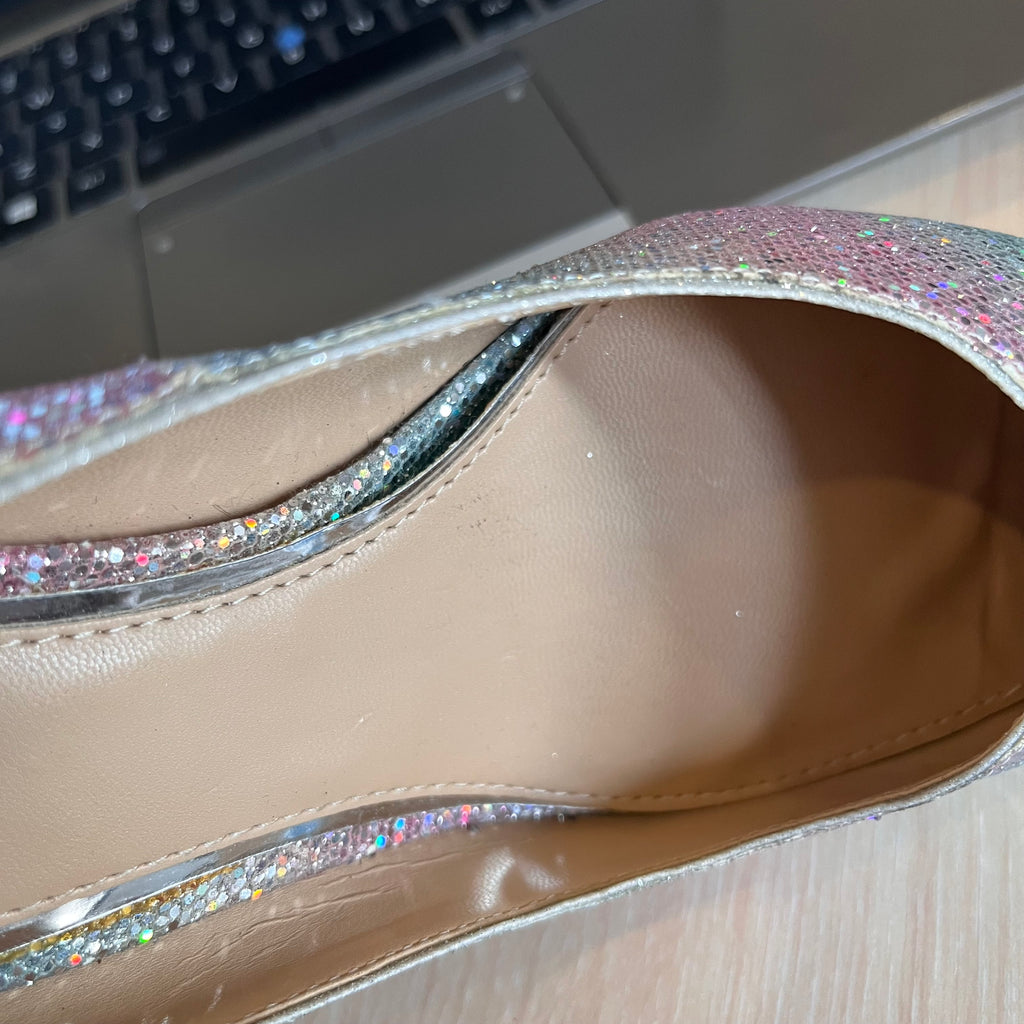 Jewel By Badgley Mischka Rainbow Glitter Royalty Pumps | Pre Loved |