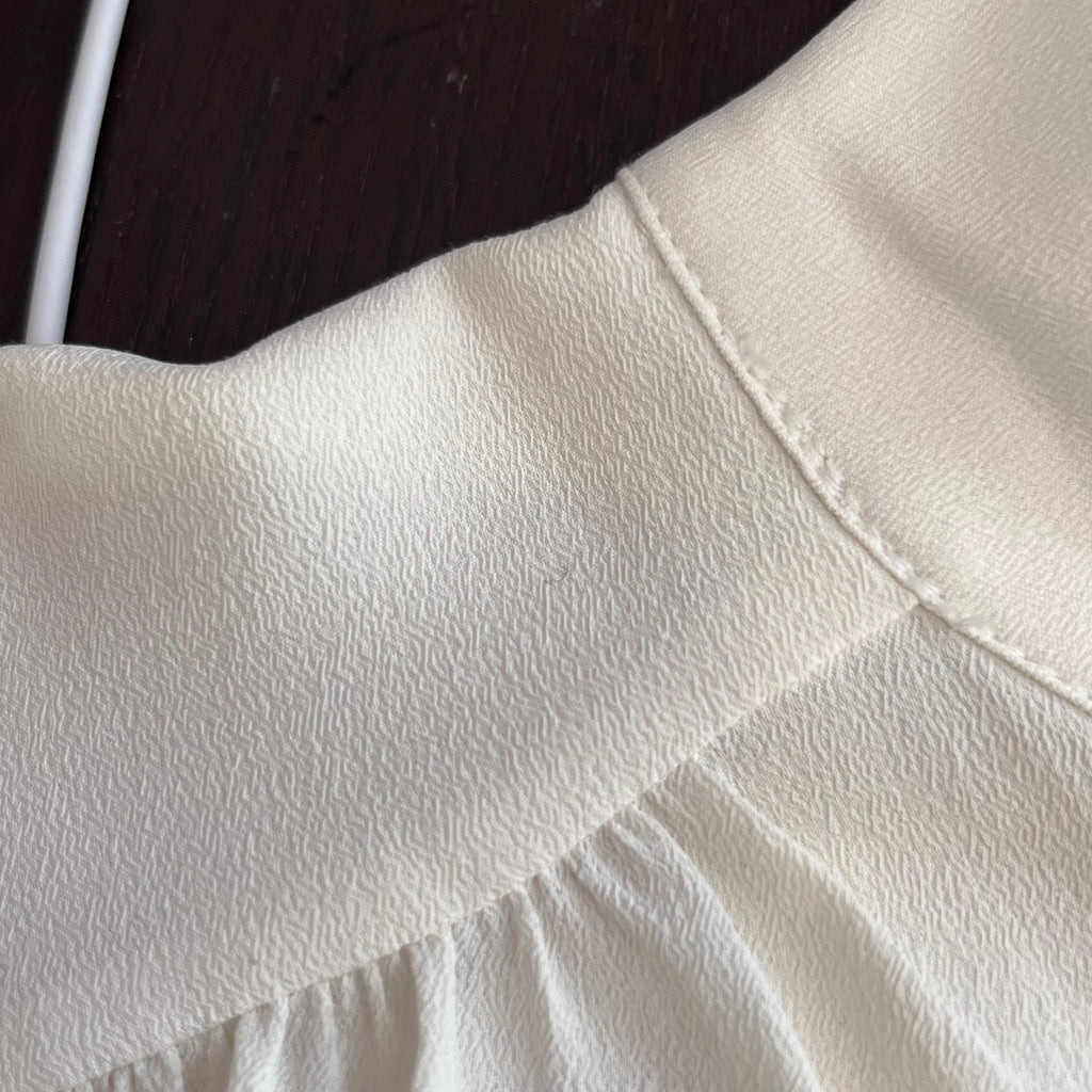 H&M Off-White High-collar Button-down Shirt | Pre Loved |