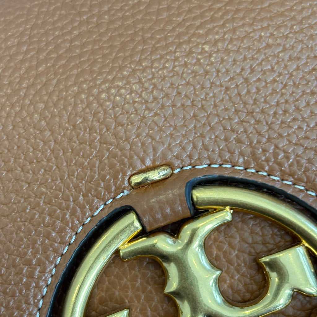 Tory Burch Tan Leather Miller Flap Shoulder Bag | Gently Used |