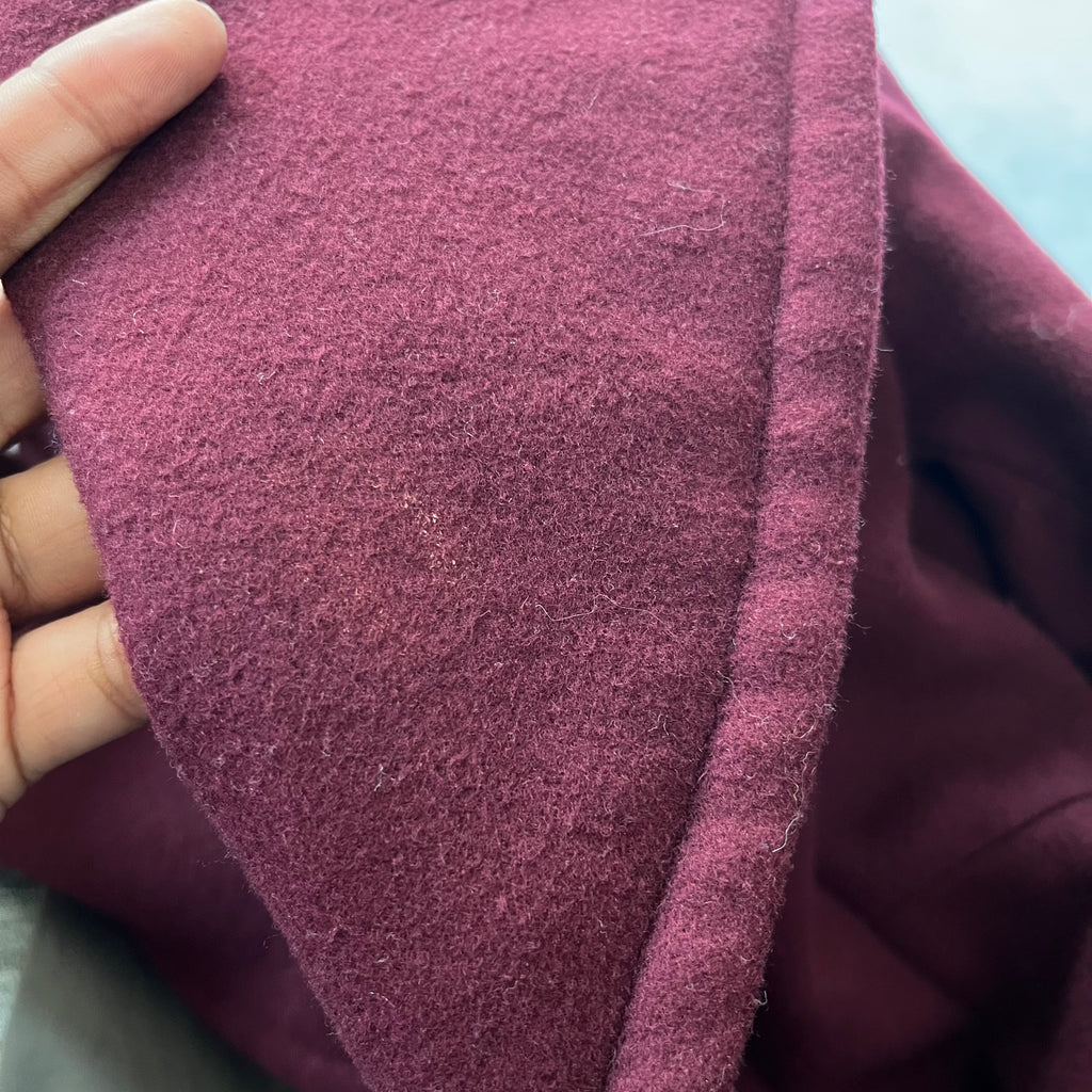 Michael Kors Maroon Long Mixed Wool Coat | Pre Loved |