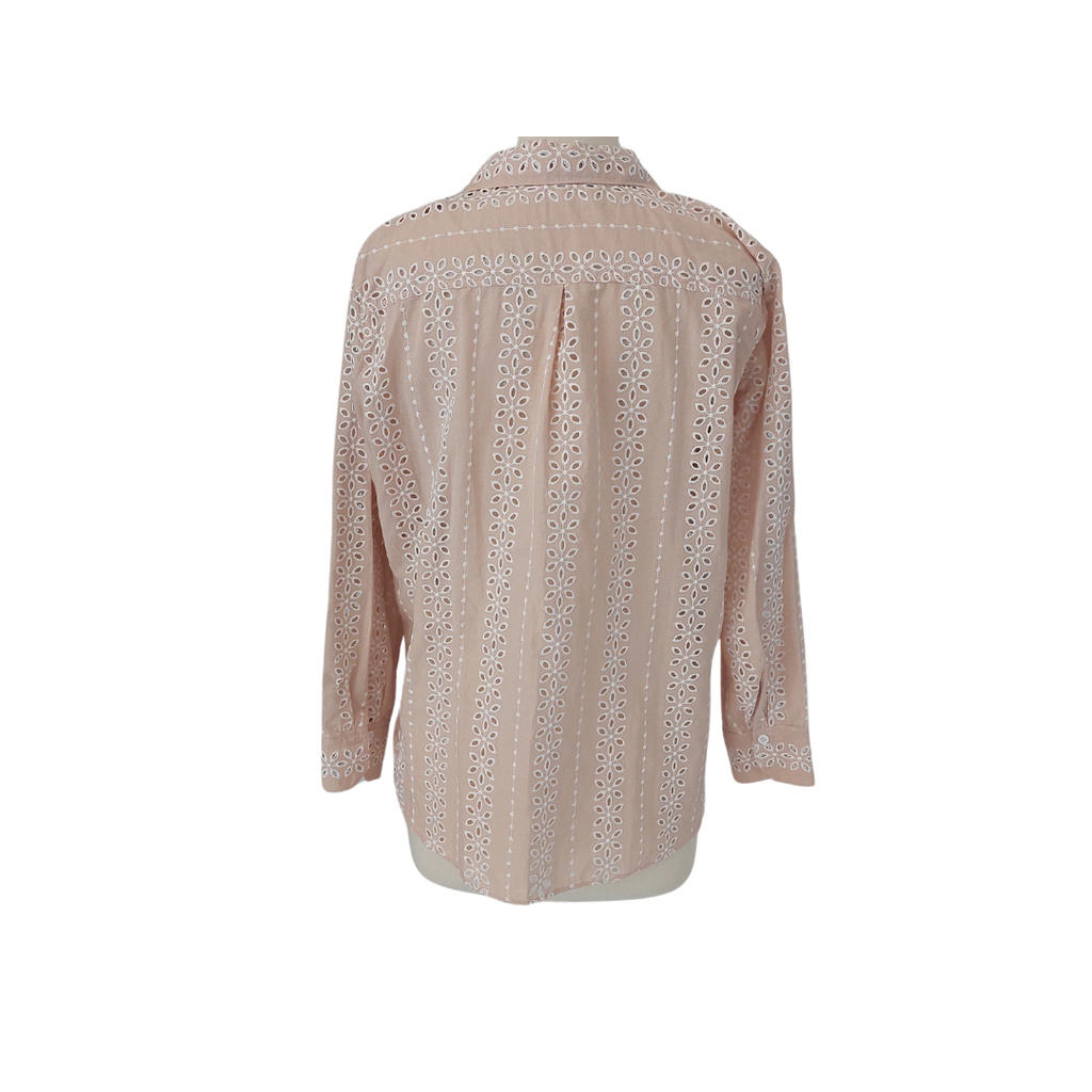 ZARA Beige And White Lace Collared Shirt | Brand New |