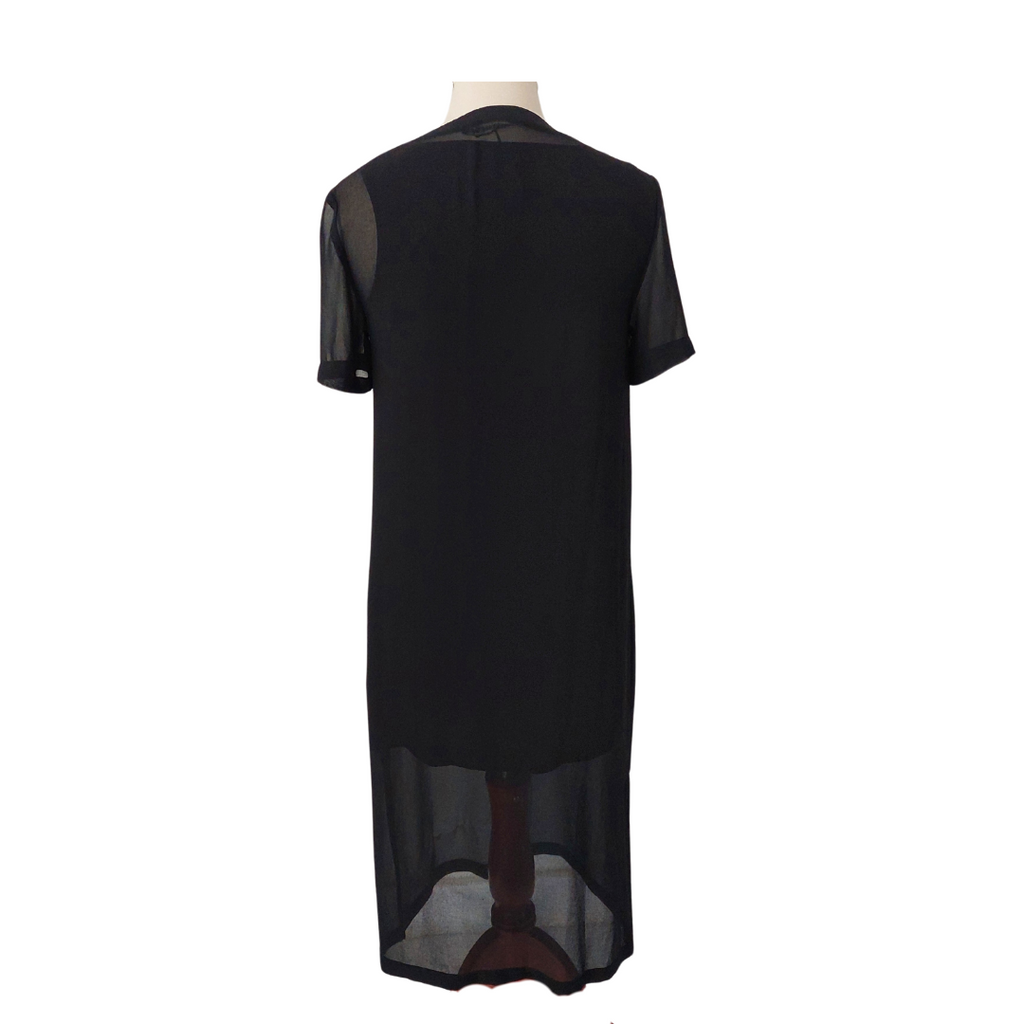 Zara Black Chiffon T-shirt Dress | Brand New |