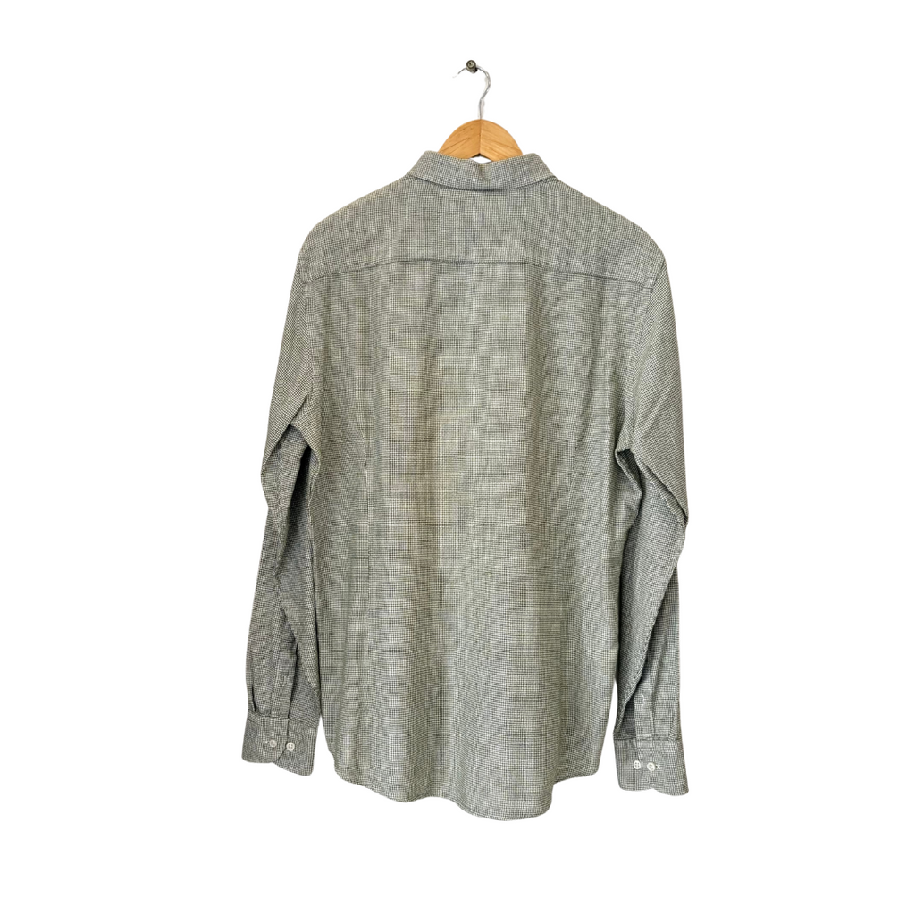 Massimo Dutti Green & White Printed Collared Men's Shirt | Pre Loved |