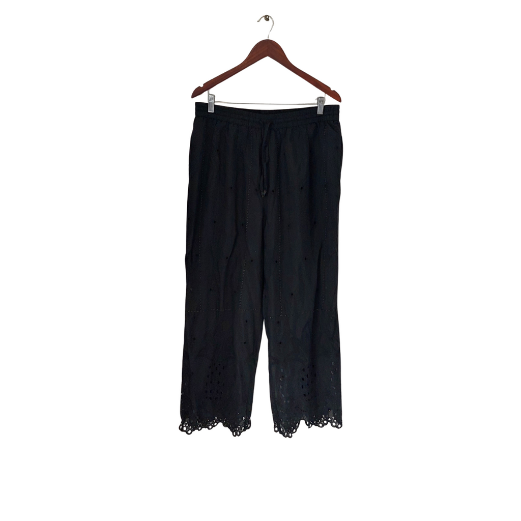 Zara Black stone & Cutwork Loose Pants | Brand New |