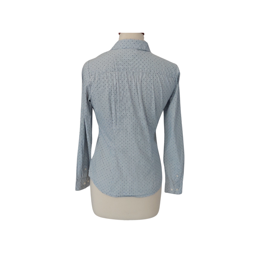 H&M Light Blue Polka Dot Collared Shirt | Pre Loved |