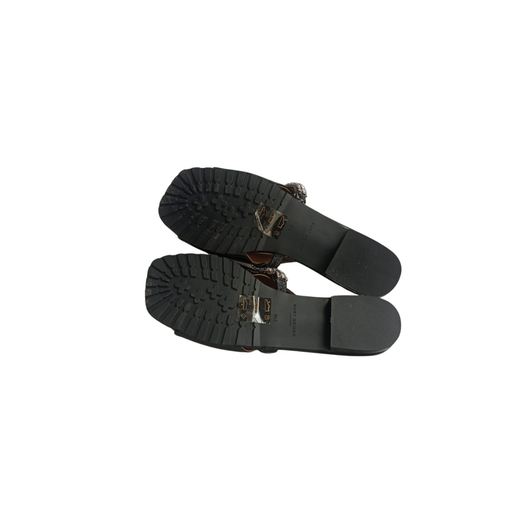 Kurt Geiger Black Patent Leather Princely Sandal | Like New |