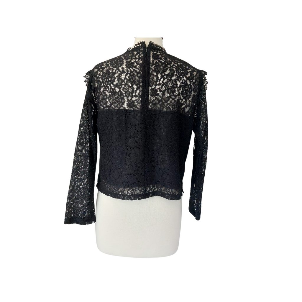 ZARA Black Lace Long-sleeves Top | Gently Used |