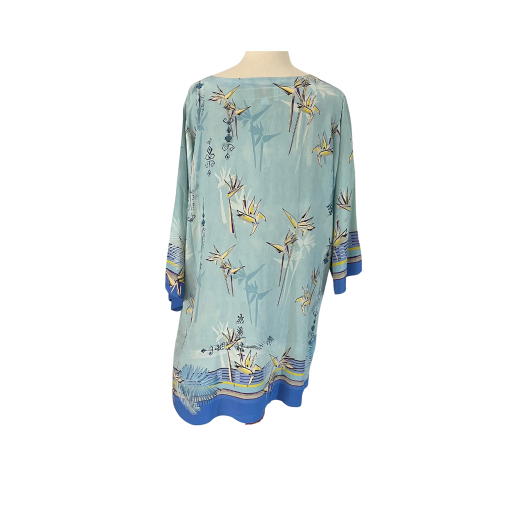 Misha Lakhani Blue Digital Print Silk Kurta | Pre Loved |