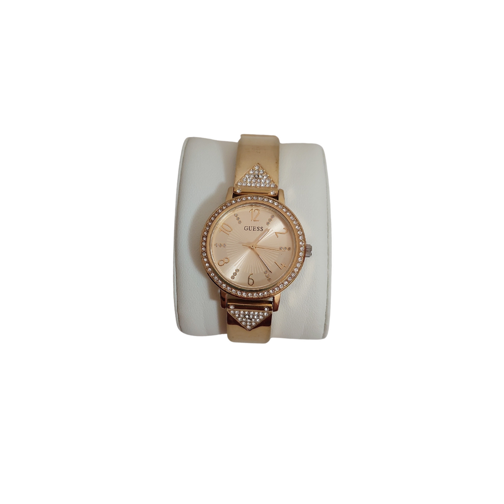 Guess Gold Rhinestone Round-dial Watch | Pre Loved |