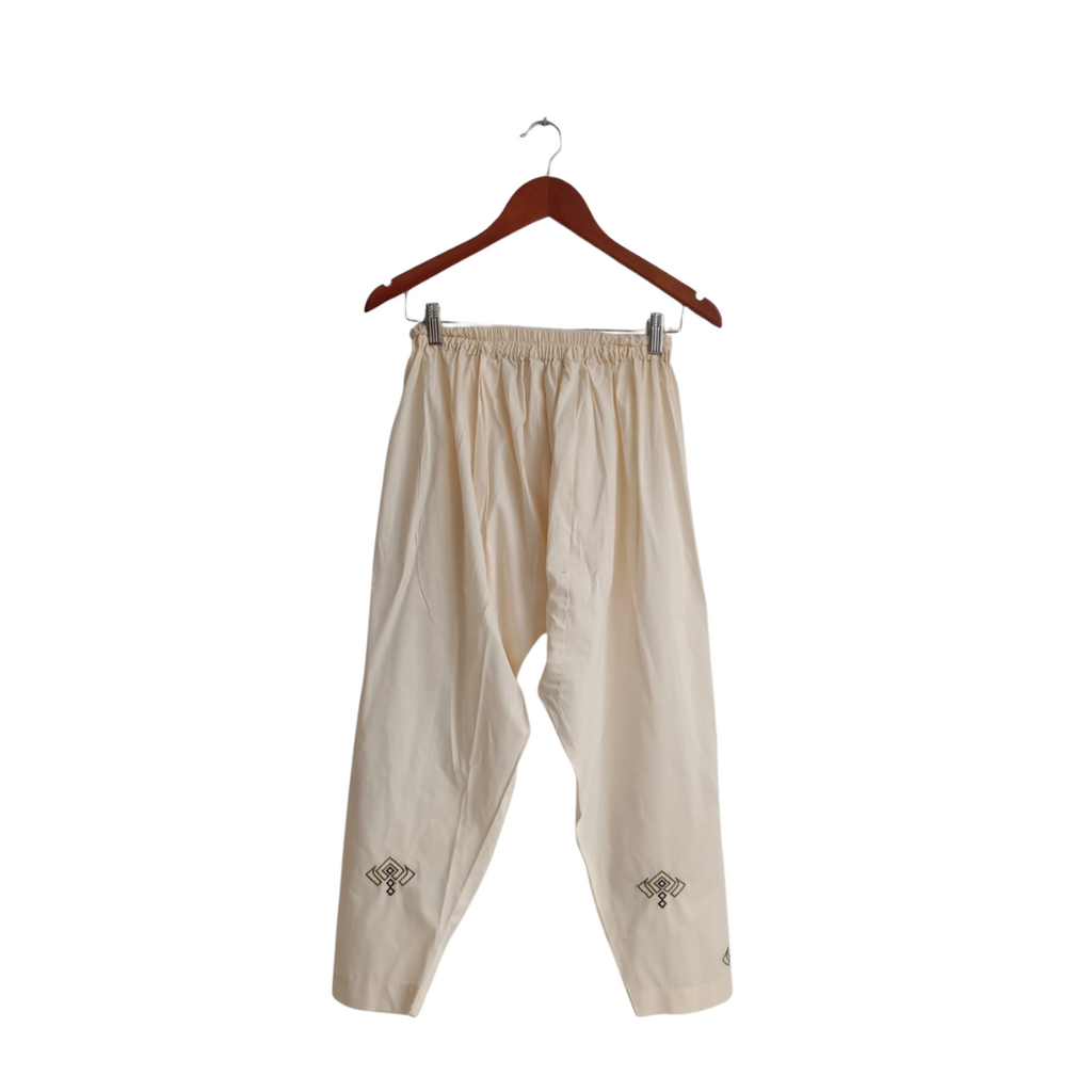 Solids Off-White Embroidered Co-ord Set | Gently Used |