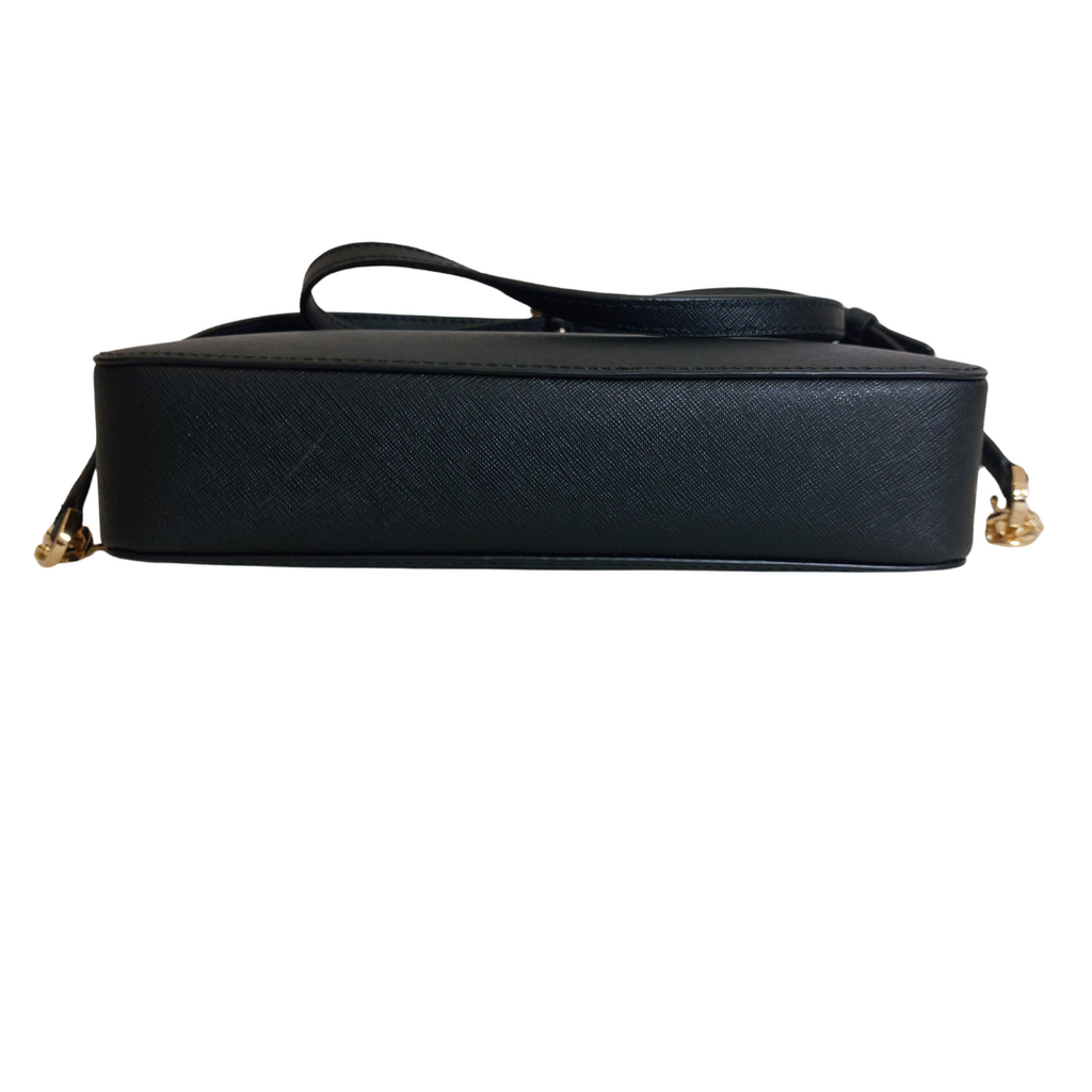 Michael Kors Black Saffiano Leather Jet Set Item Crossbody Bag | Brand New |