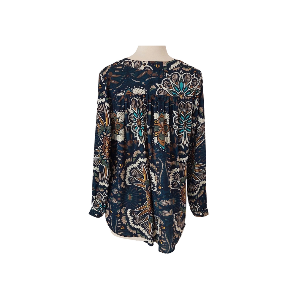 H&M Blue Printed Button Down Shirt | Pre Loved |