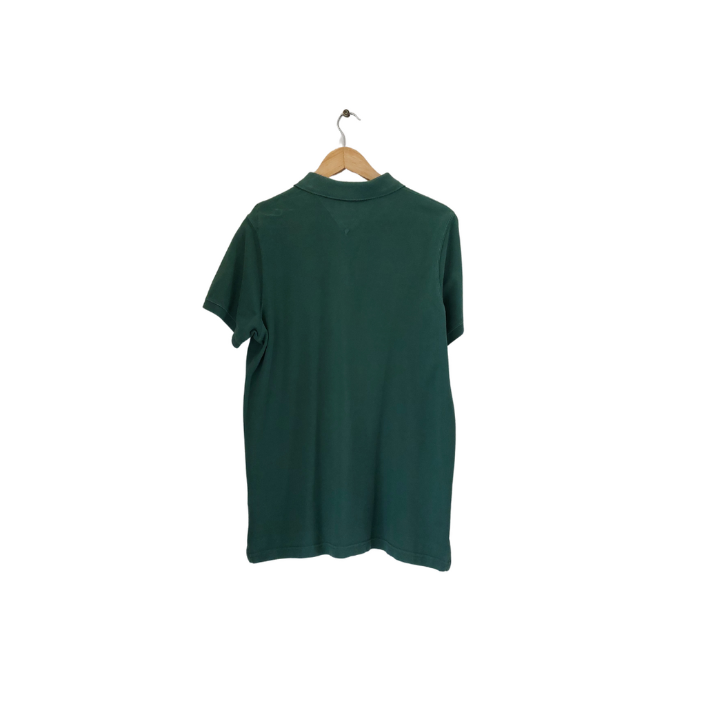 Tommy Hilfiger Men's Green 100% Cotton Polo Shirt | Pre Loved |
