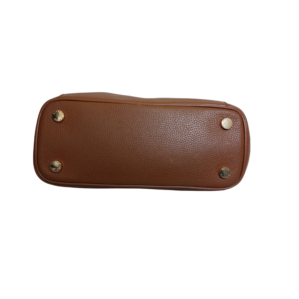 Michael Kors Brown Pebbled Leather Medium Jet Set Top Zip Tote Bag | Pre Loved |