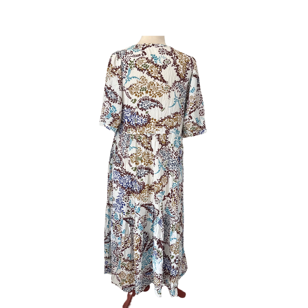 Violeta White Printed Short Sleeves Dress | Pre Loved |