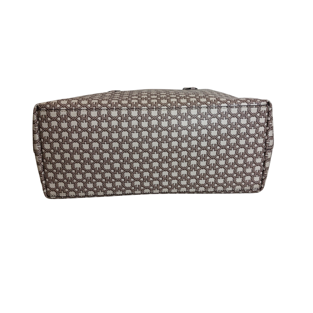 Kate Spade Cream & Taupe Canvas Satchel Bag | Pre Loved |