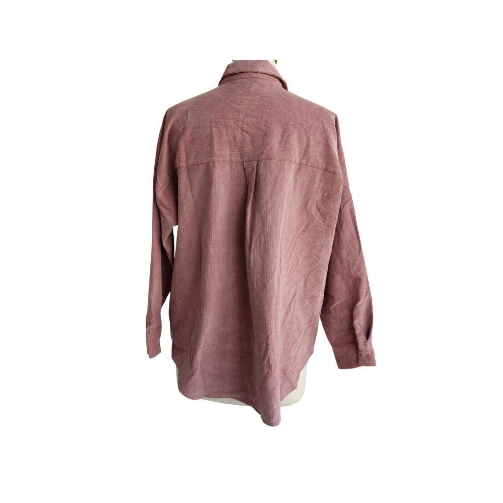 ZARA Pink Button Down Corduroy Shirt | Pre Loved |