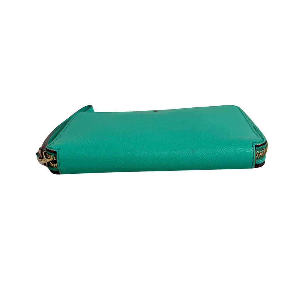 Kate Spade Green Cobble Hill Lacey Zip Around Wallet | Pre Loved |