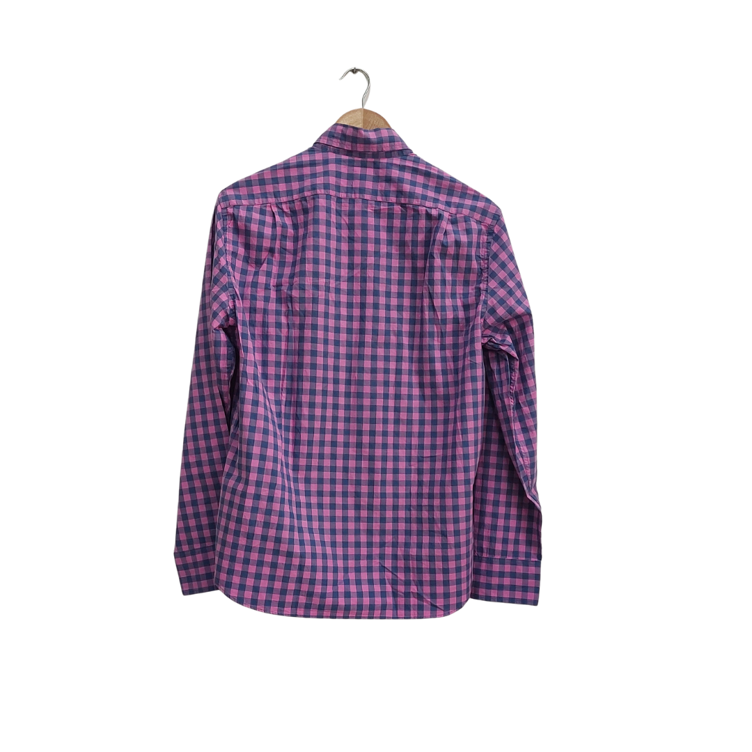 J.Crew Men's Pink and Navy Gingham Shirt | Brand New |