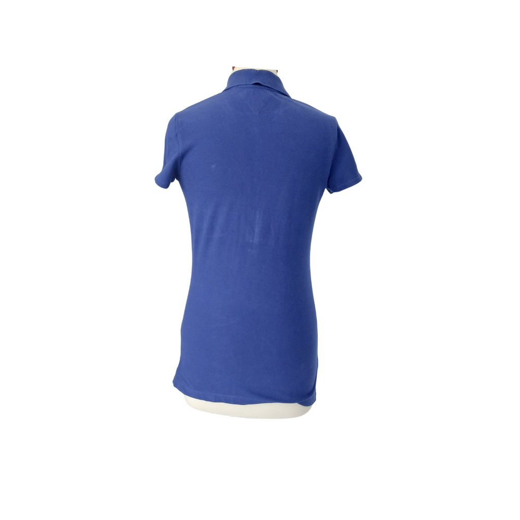 Tommy Hilfiger Women's Blue Polo Shirt | Pre Loved |